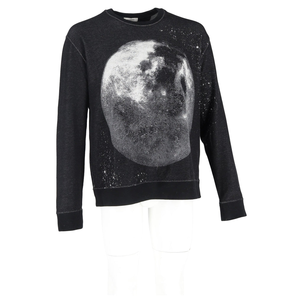 Valentino Moon Dust Graphic-Print Sweatshirt in Black Cotton