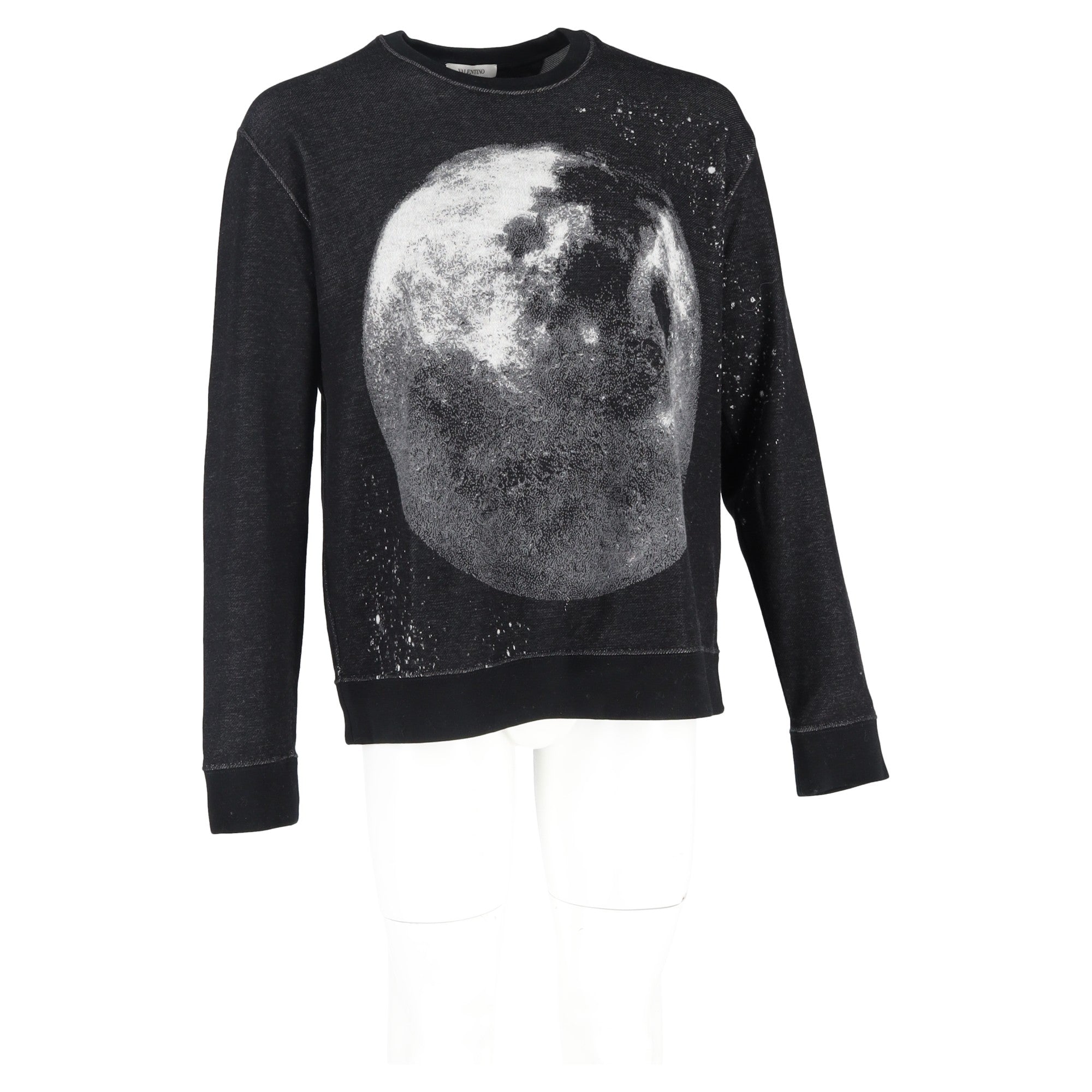 Valentino Moon Dust Graphic-Print Sweatshirt in Black Cotton