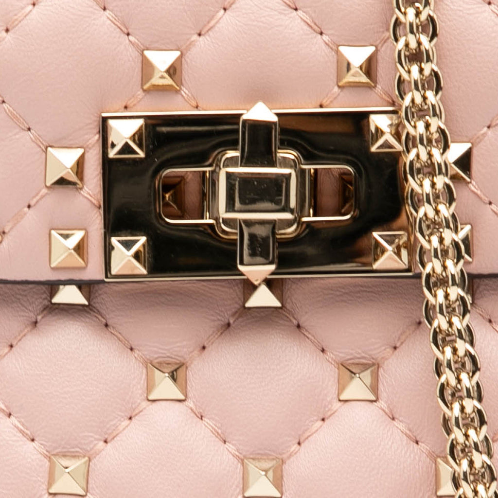 Rockstud Spike Flap Bag Quilted Leather Small