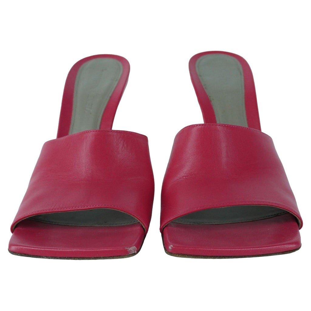 Bottega Veneta Pink Stretch Heeled Mules