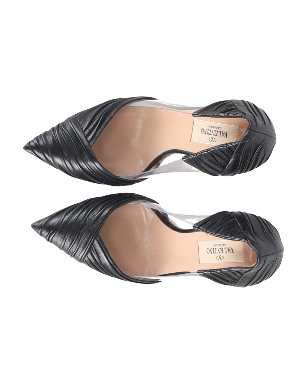 Valentino Garavani B Drape Pumps in Black Leather