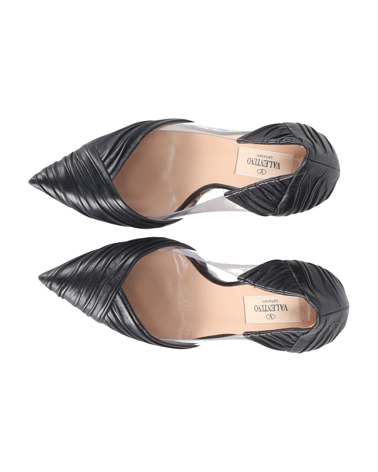 Valentino Garavani B Drape Pumps in Black Leather