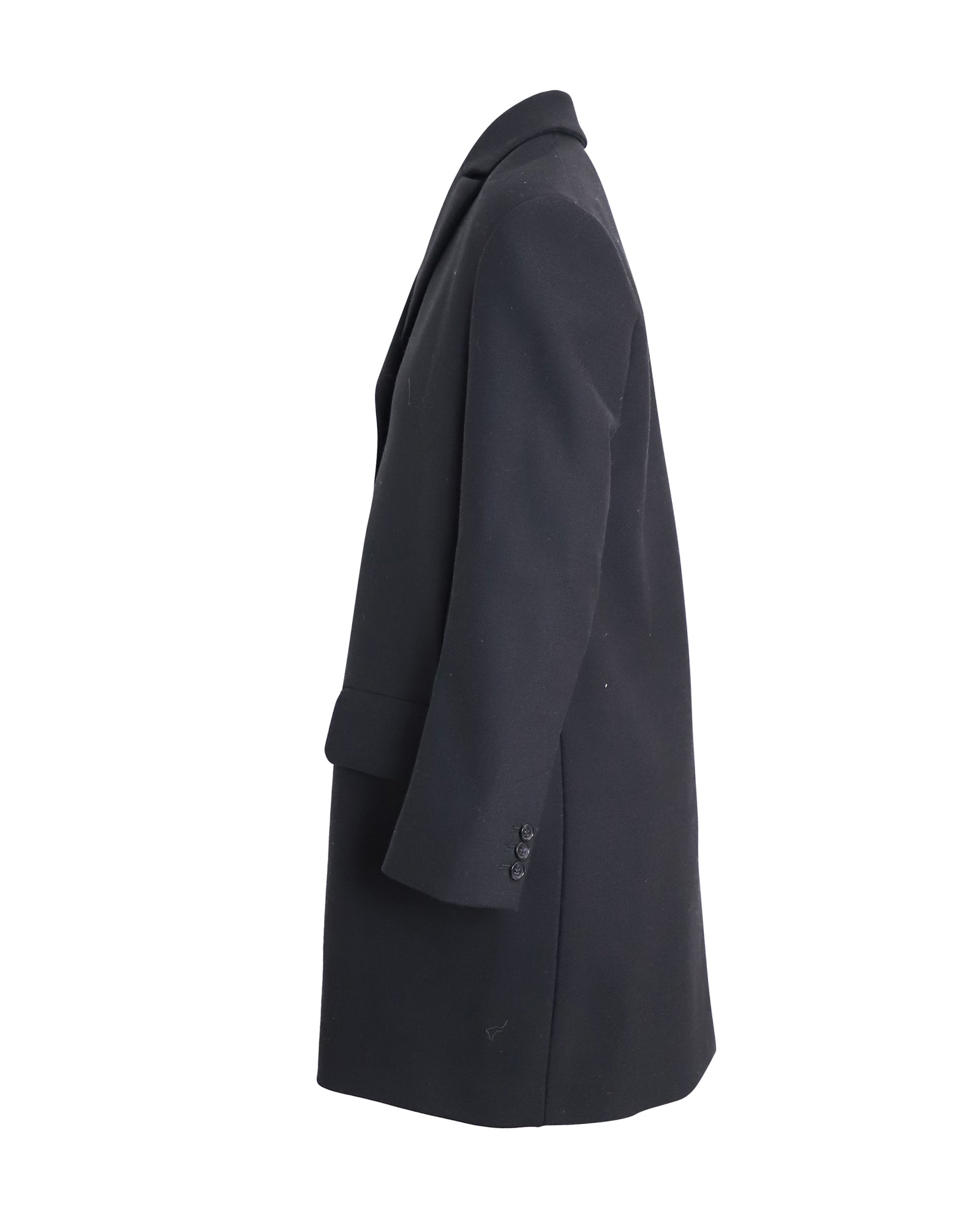 Red Valentino Single-Breasted Coat in Black Cotton