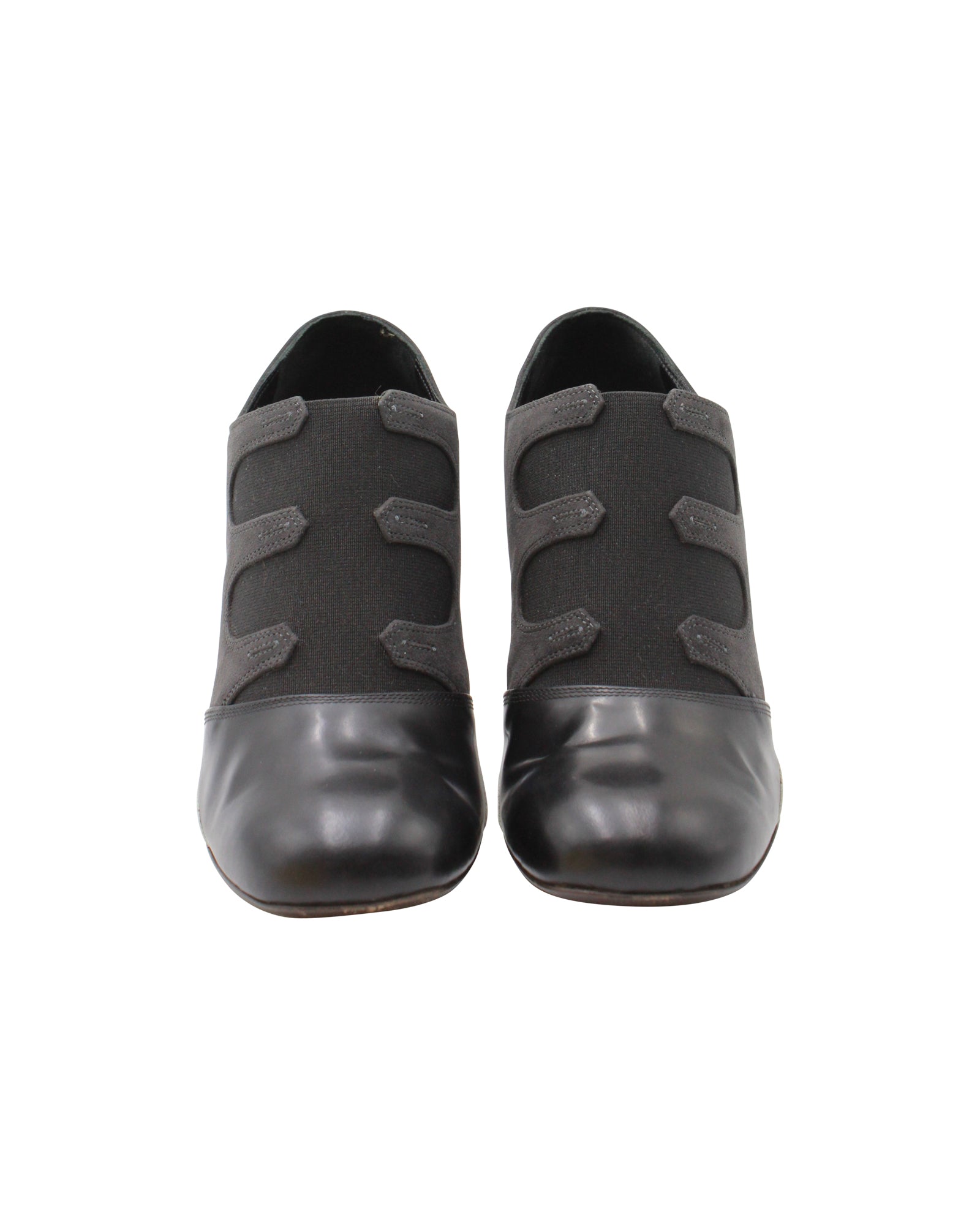 Fendi Gartered Ankle Boots in Grey Suede