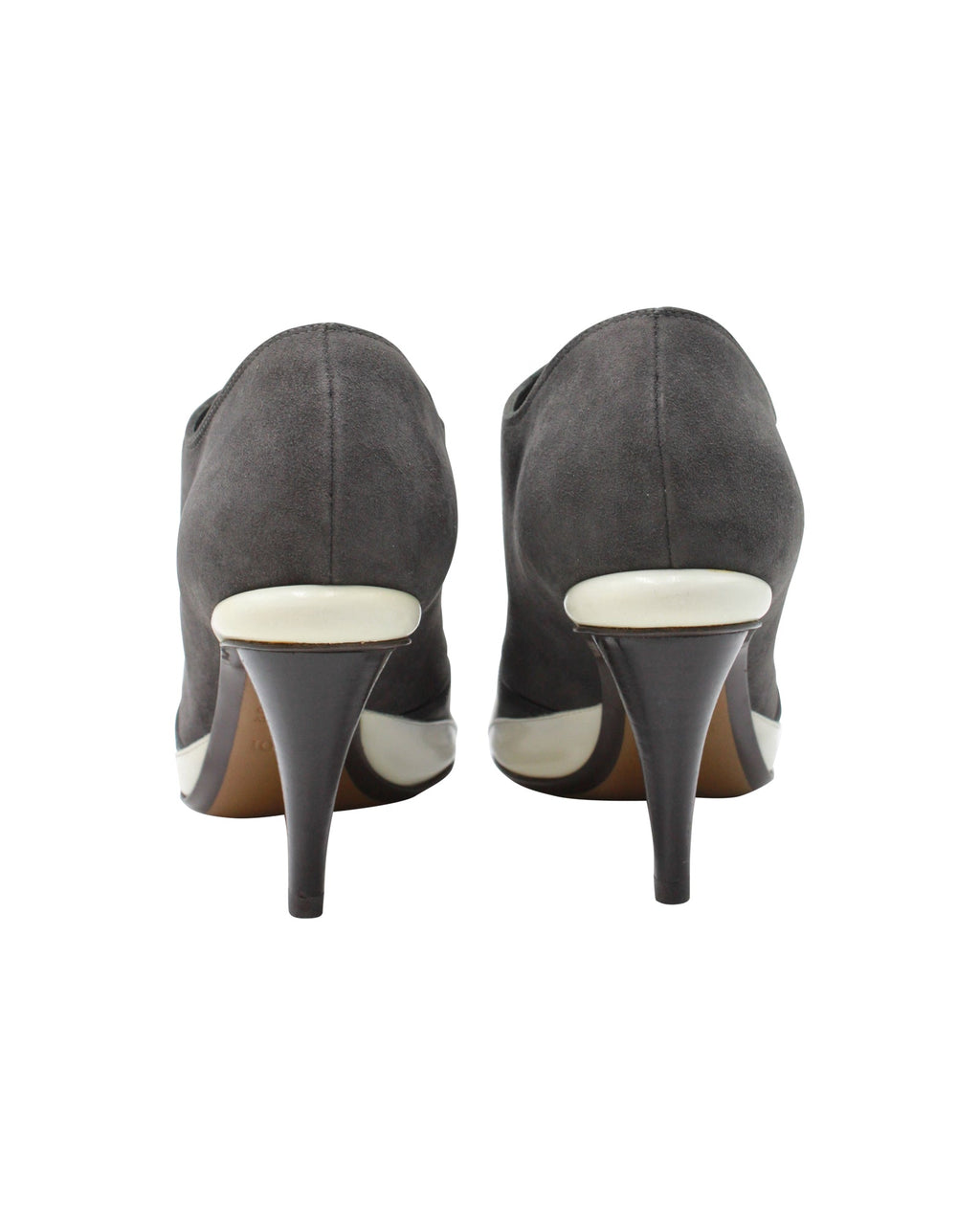Fendi Gartered Ankle Boots in Grey Suede