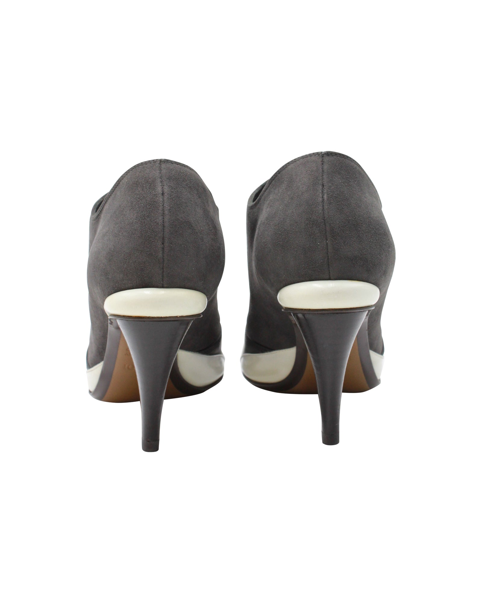 Fendi Gartered Ankle Boots in Grey Suede