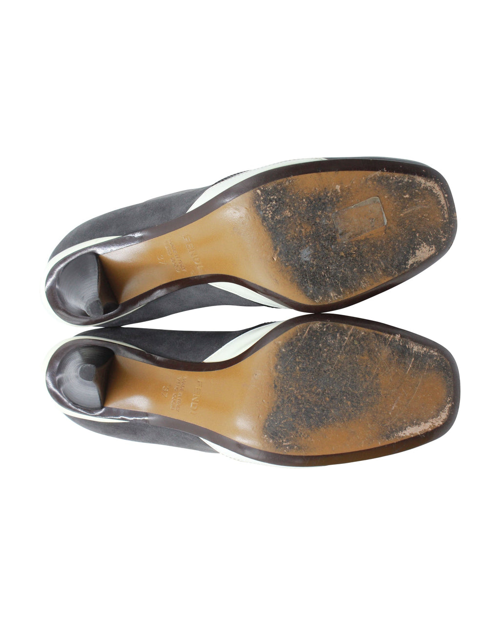 Fendi Gartered Ankle Boots in Grey Suede