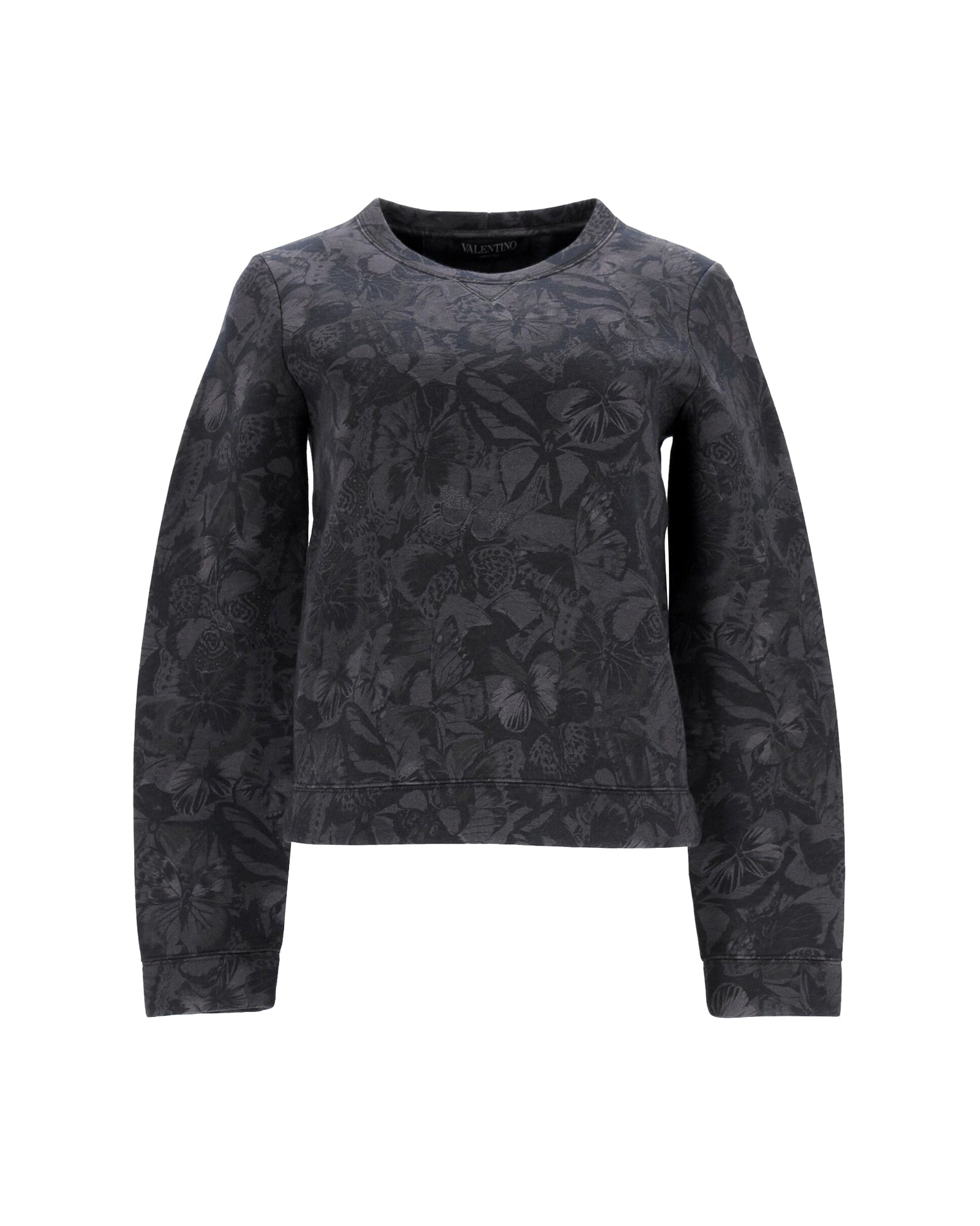 Valentino Butterfly Print Sweatshirt in Grey Cotton