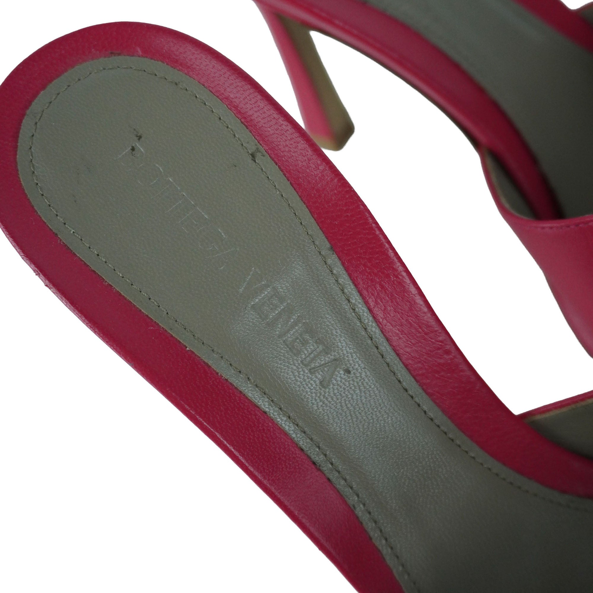 Bottega Veneta Pink Stretch Heeled Mules