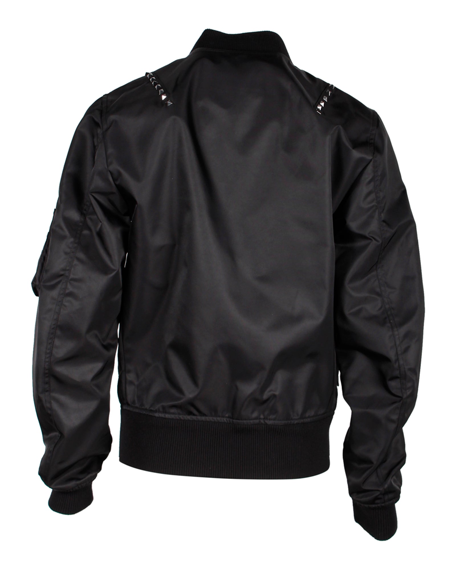 Valentino Garavani Rockstud Bomber Jacket in Black Nylon