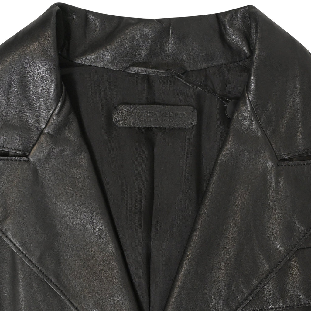 Bottega Veneta Single-Breasted Jacket in Black Leather