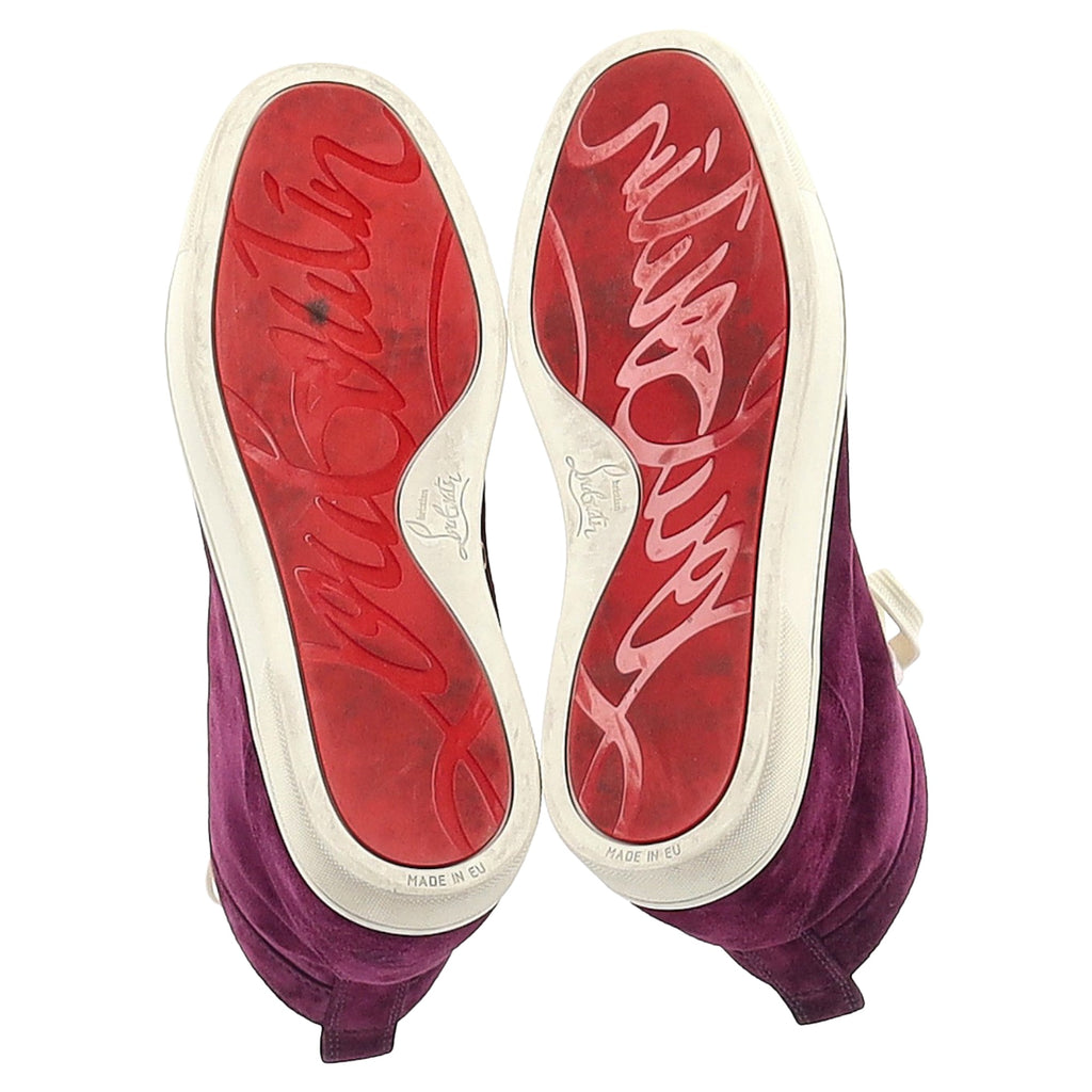 Christian Louboutin Rantus High Top Sneakers in Purple Suede
