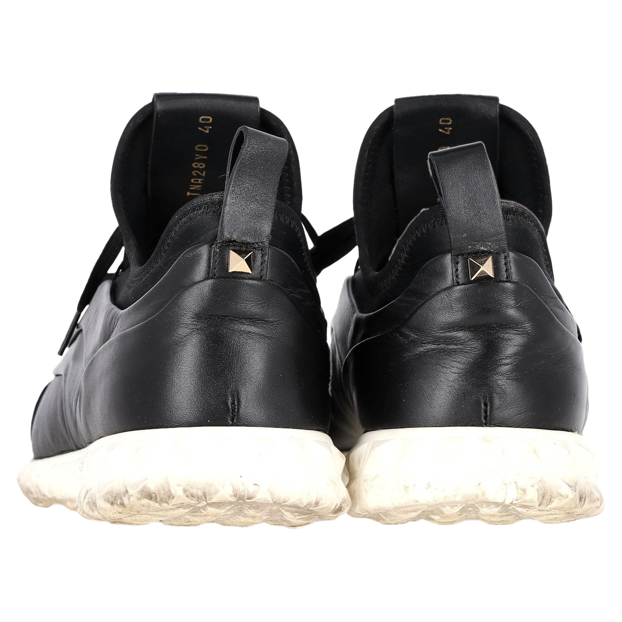 Valentino Soul AM Sneakers in Black Calfskin Leather