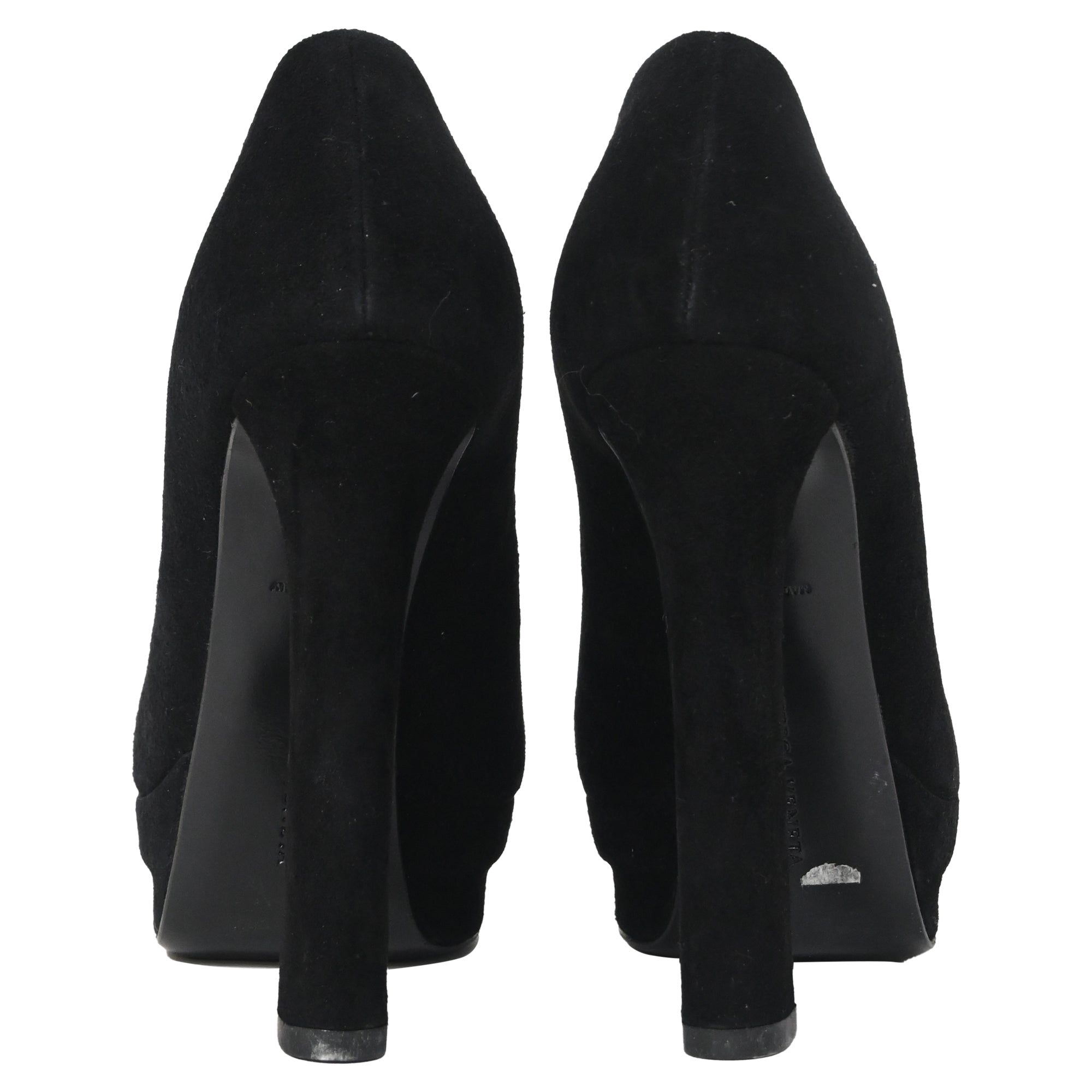 Bottega Veneta Open Platform Ankle Boots in Black Suede