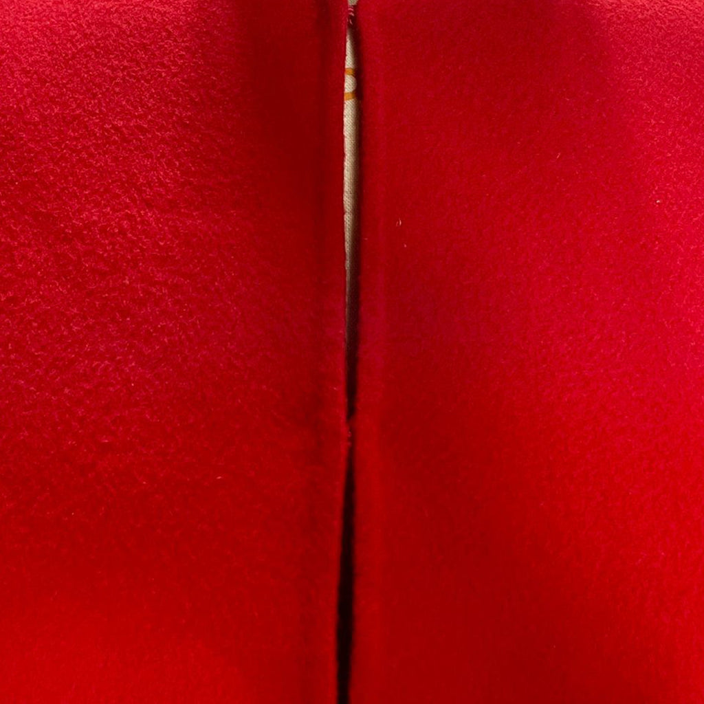 Valentino Garavani Ruffled Hem Bell Sleeve Coat in Red Wool