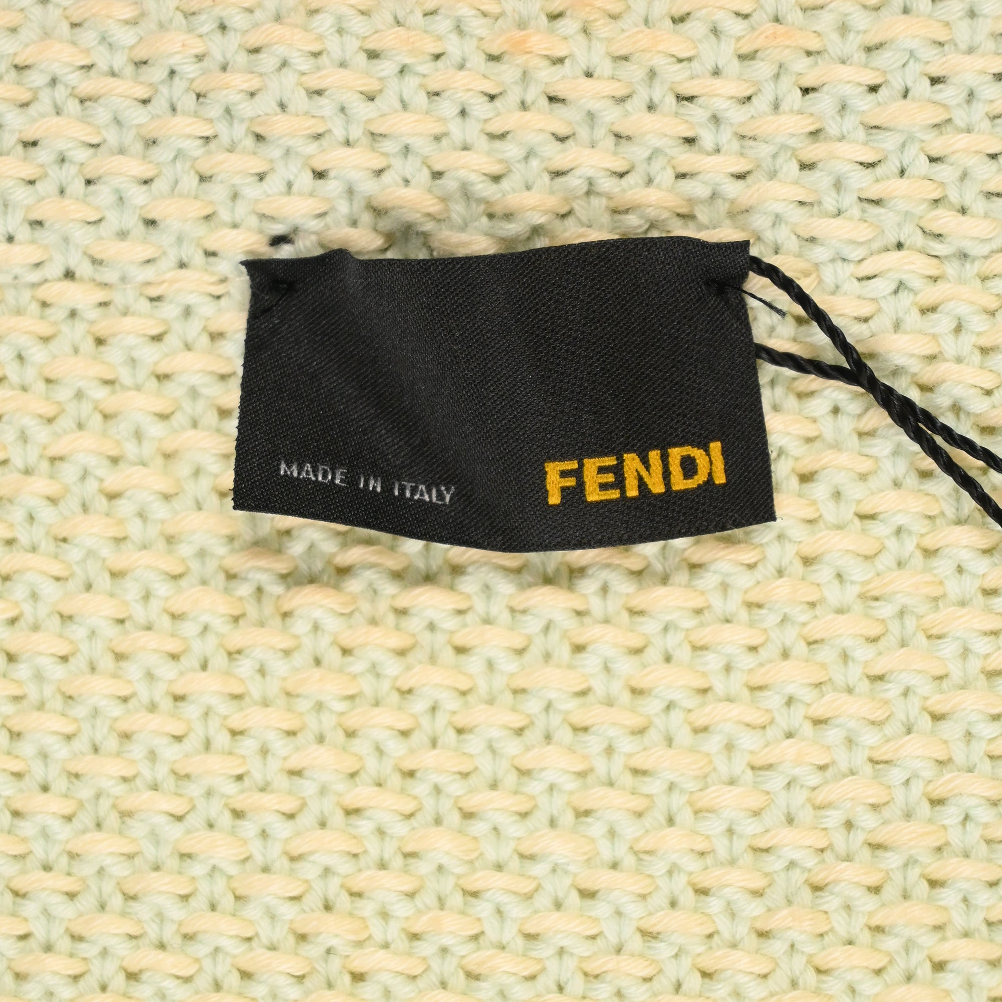 Fendi Knitted Embellished-Buttons Cardigan in Yellow Cotton