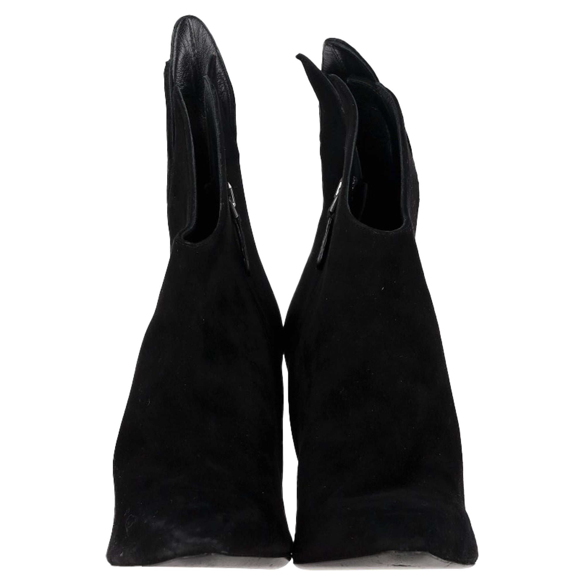 Bottega Veneta Flame Heeled Ankle Boots in Black Suede
