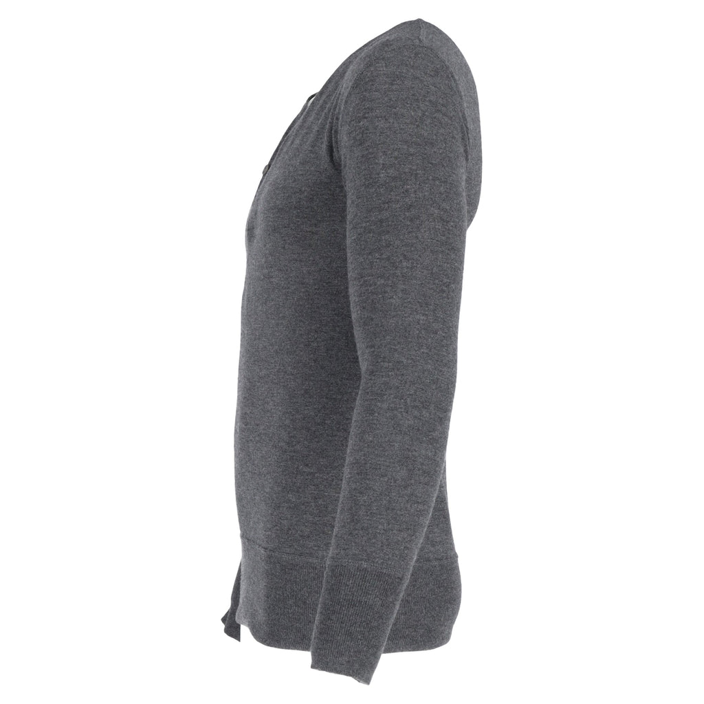 Bottega Veneta Half-Buttoned Sweater in Grey Wool