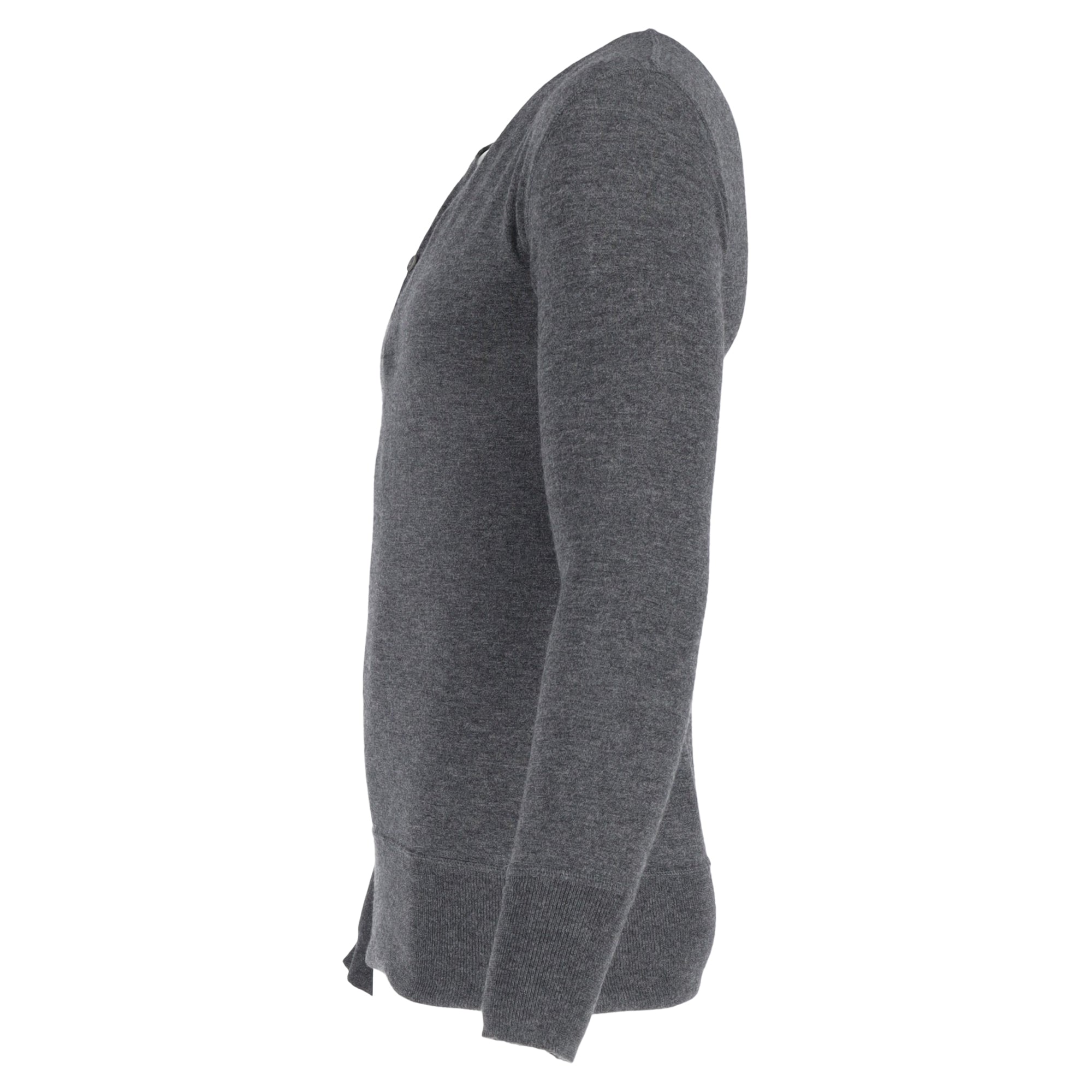 Bottega Veneta Half-Buttoned Sweater in Grey Wool
