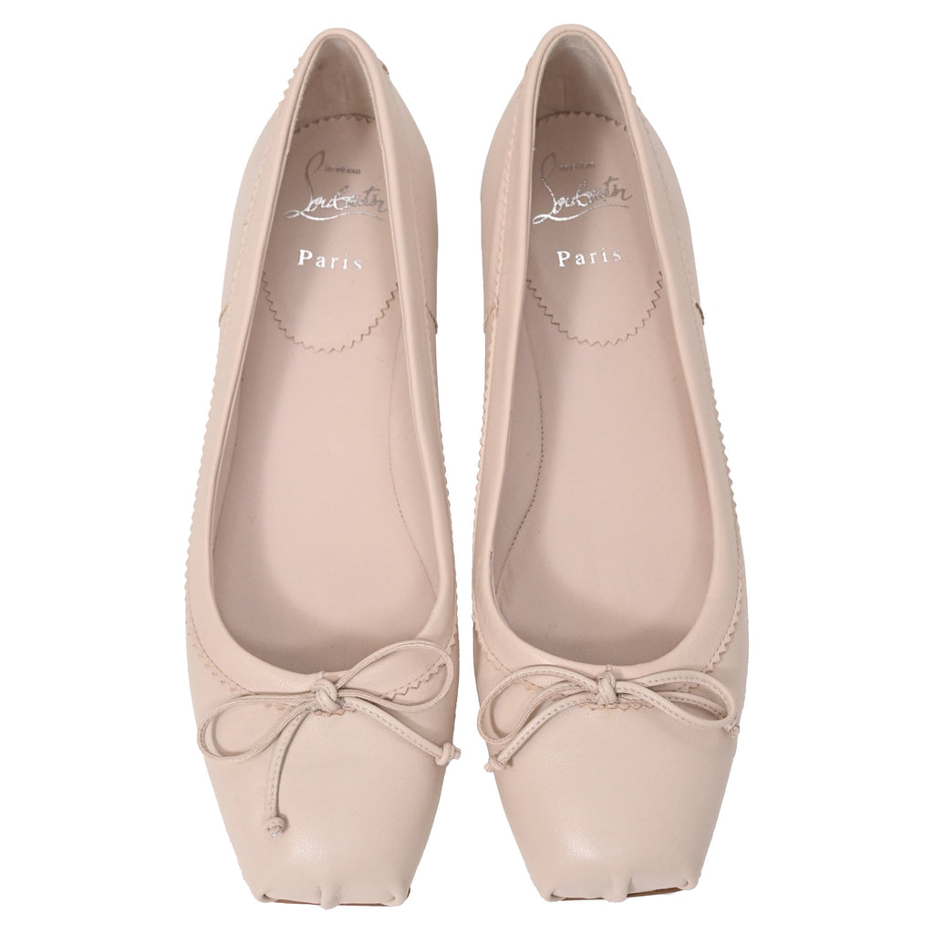 Christian Louboutin Mamadrague Ballet Flats in Beige Leather