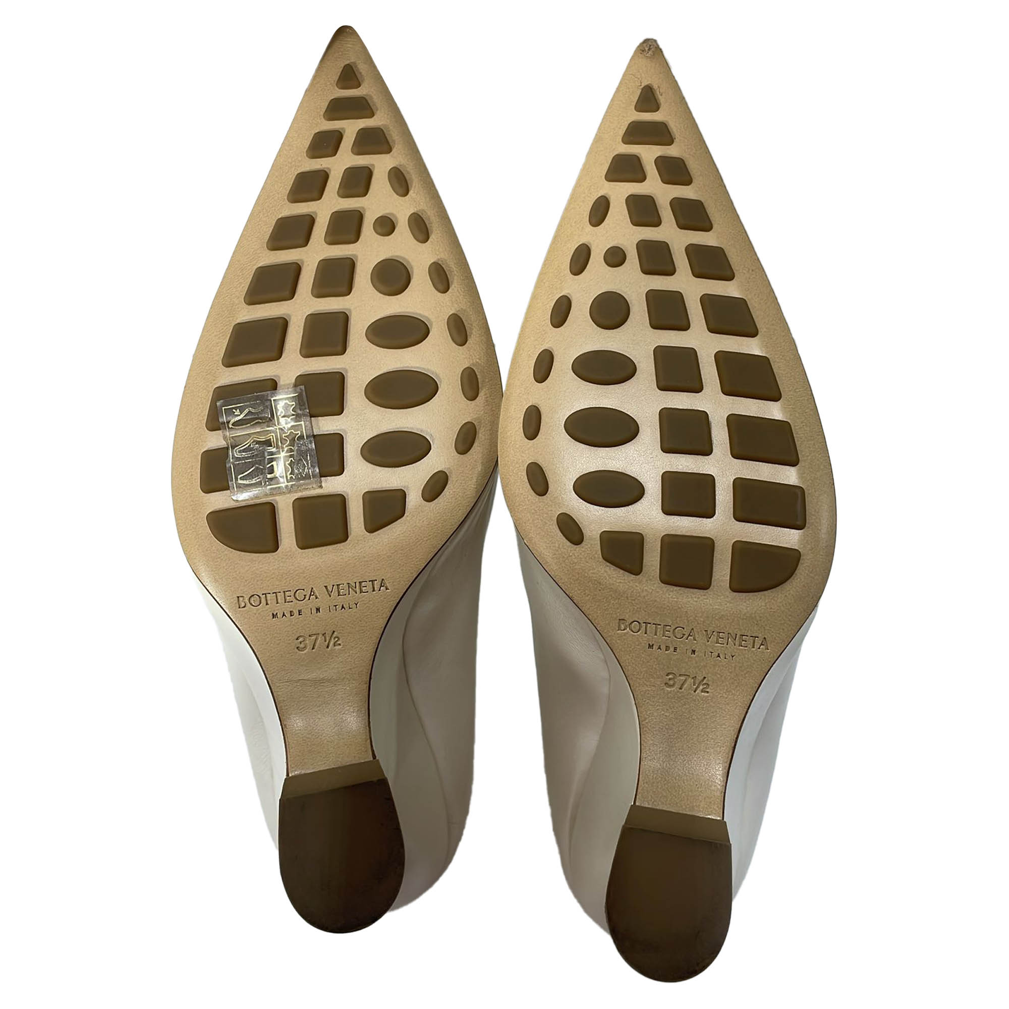 Bottega Veneta Punta Wedge Pumps in White Leather