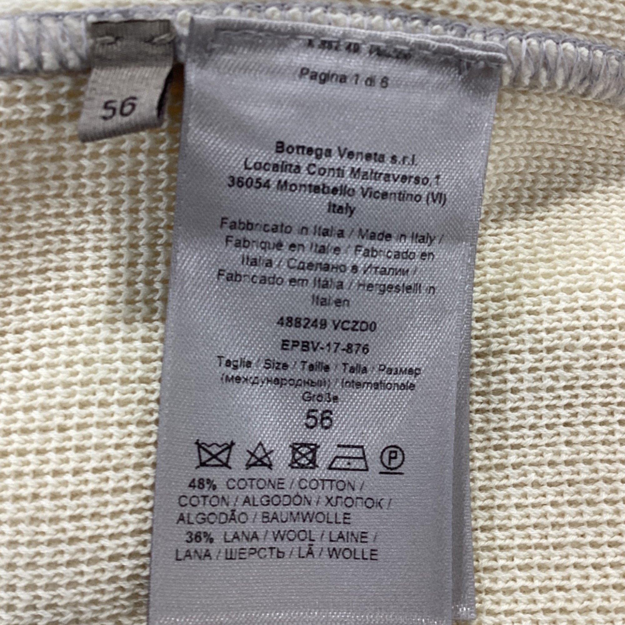 Bottega Veneta Turtleneck Sweater in Cream Wool