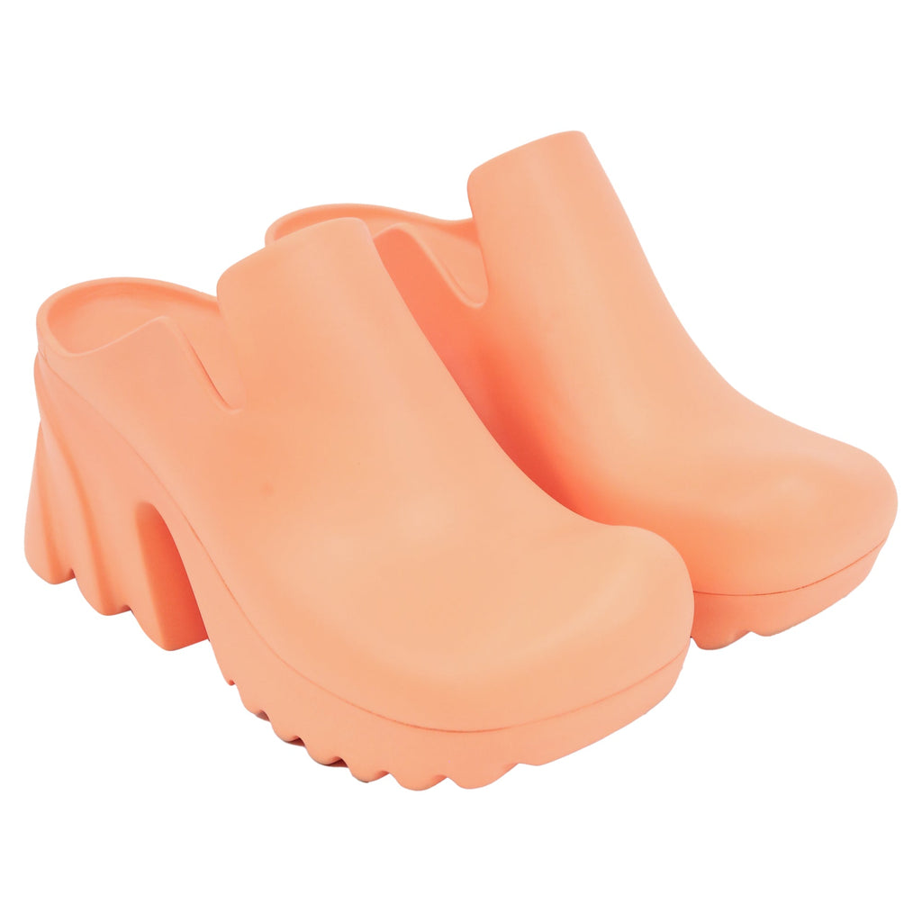 Bottega Veneta Flash Mules in Orange Rubber