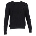 Bottega Veneta Distressed V-Neck Sweater in Black Wool