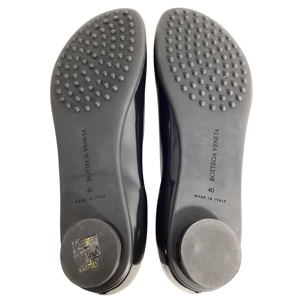 Bottega Veneta Atomic Polished Ballerina Flats in Black Lamb Leather