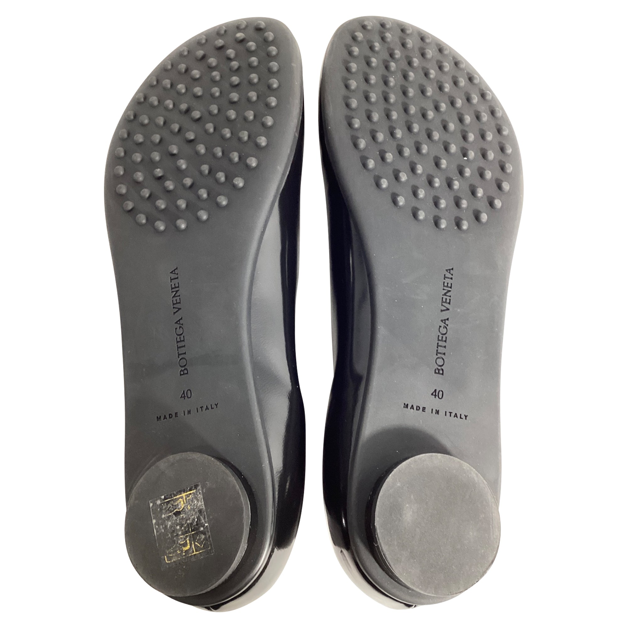 Bottega Veneta Atomic Polished Ballerina Flats in Black Lamb Leather