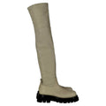 Bottega Veneta The Lug Over-The-Knee Boots in Ivory Leather