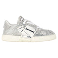 Valentino VL7N Crystal-Embellished Low-Top Sneakers in White Leather