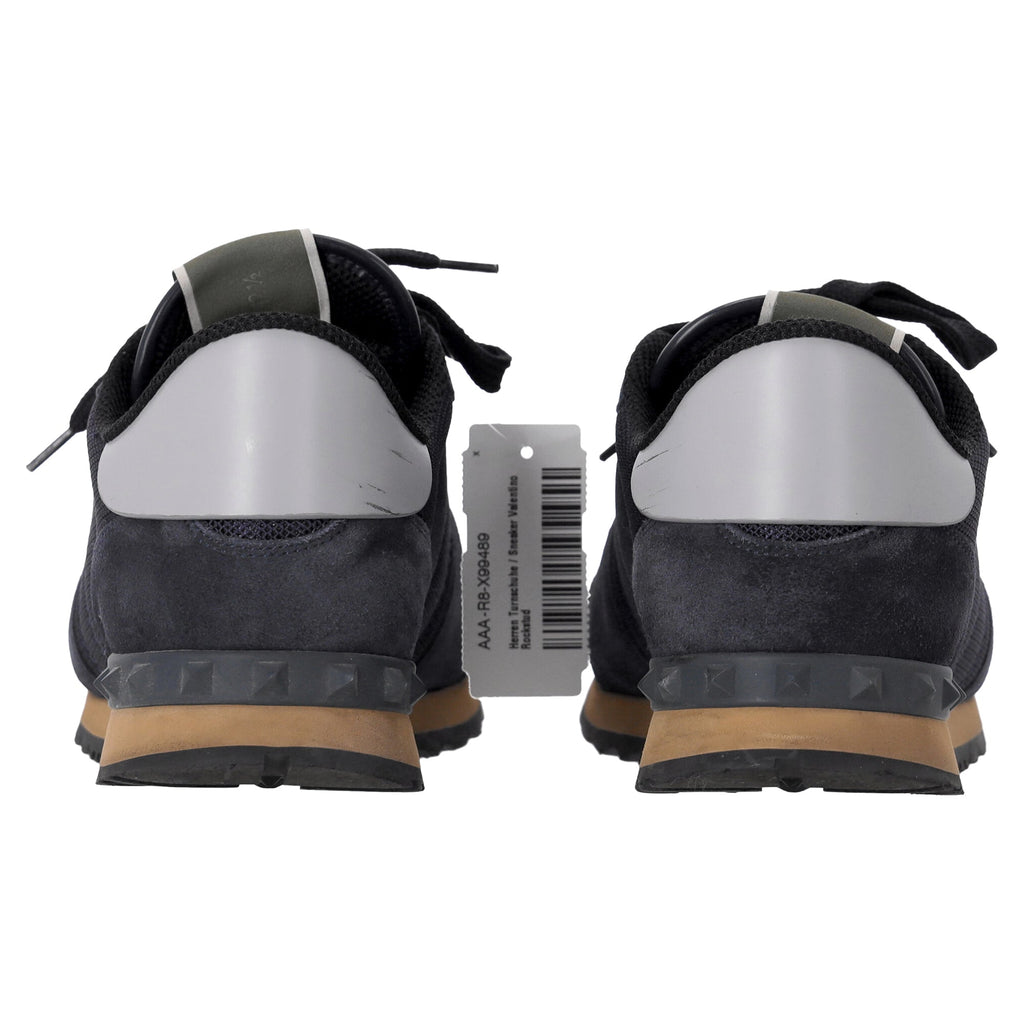 Valentino Garavani Rockrunner Sneakers in Navy Blue Mixed Media