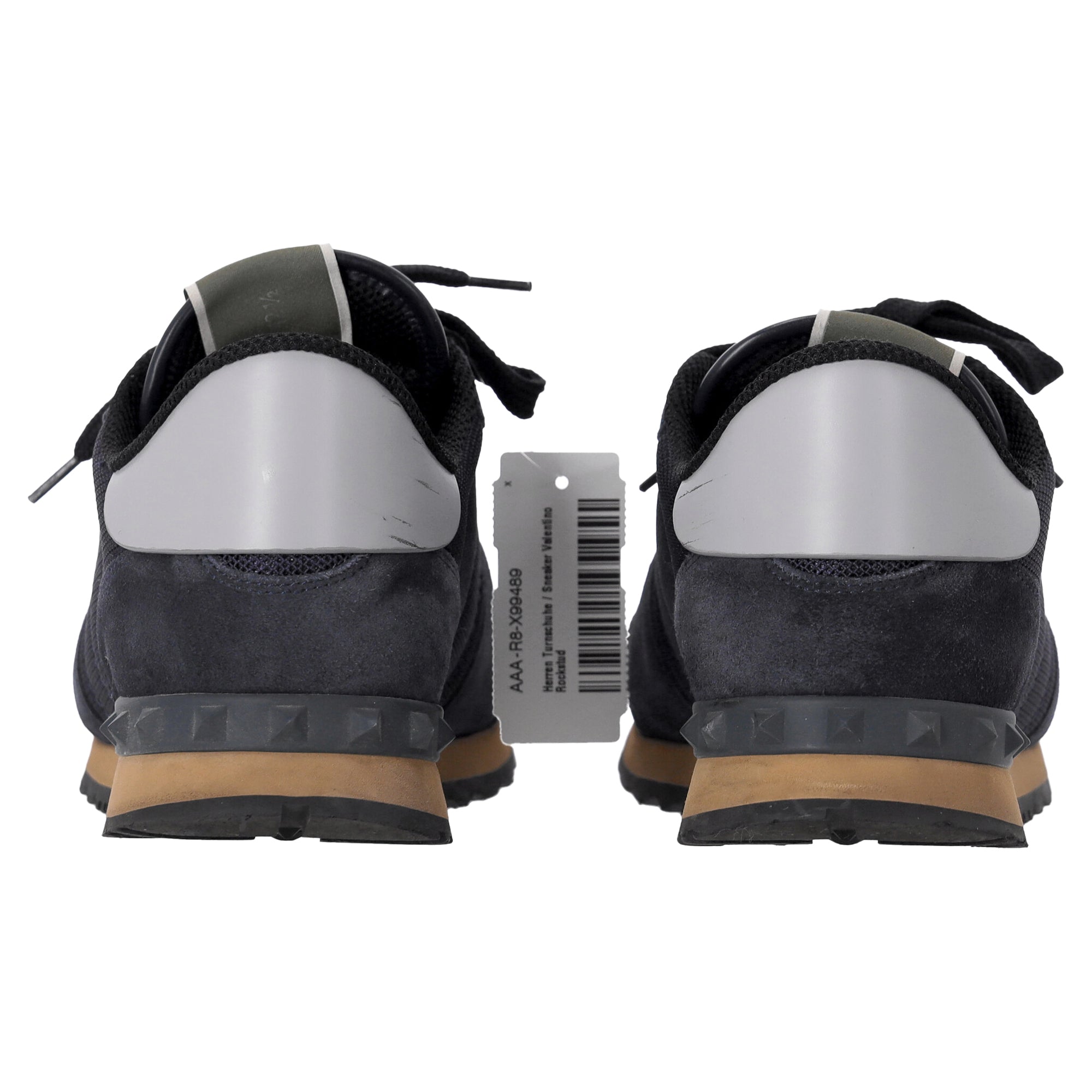 Valentino Garavani Rockrunner Sneakers in Navy Blue Mixed Media