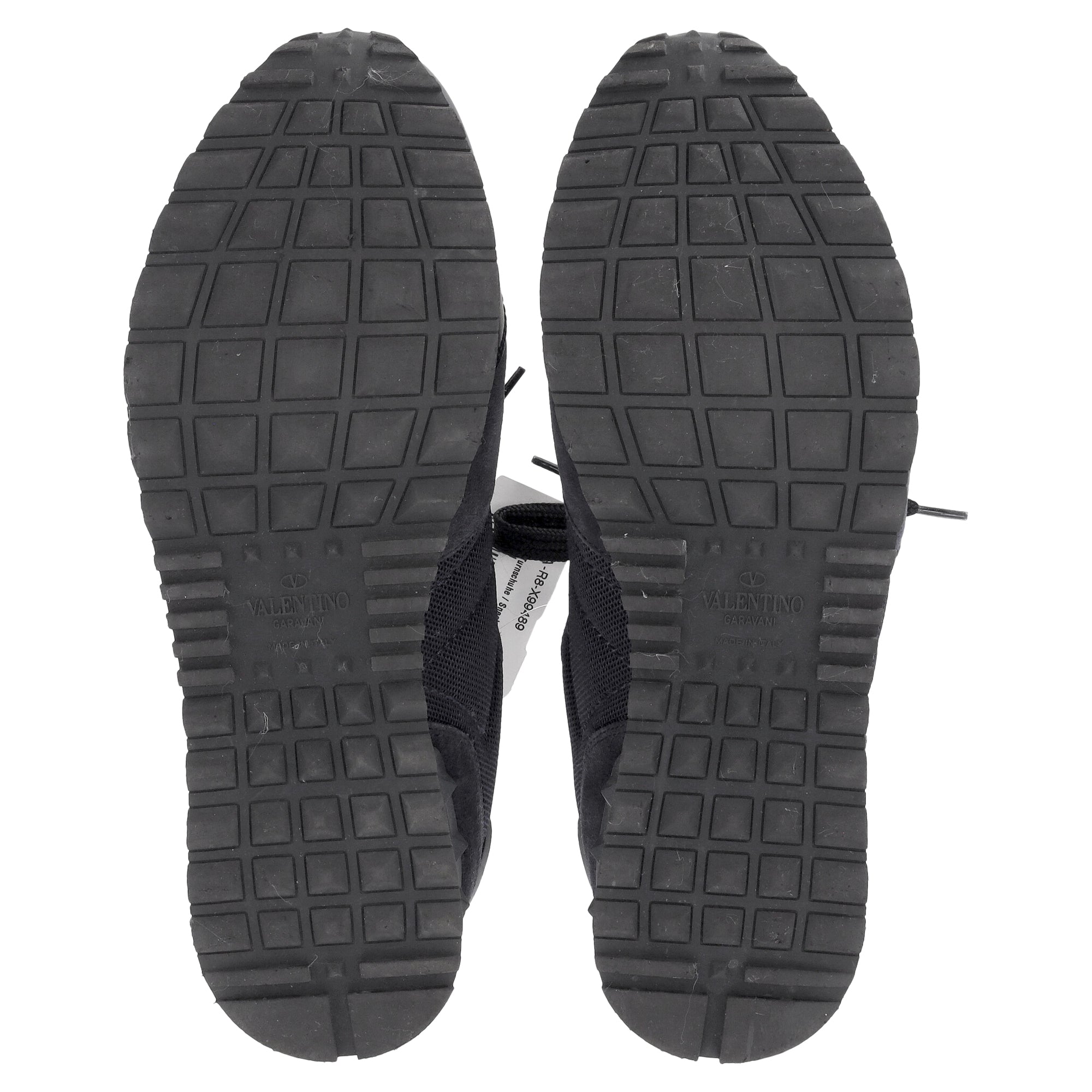 Valentino Garavani Rockrunner Sneakers in Navy Blue Mixed Media