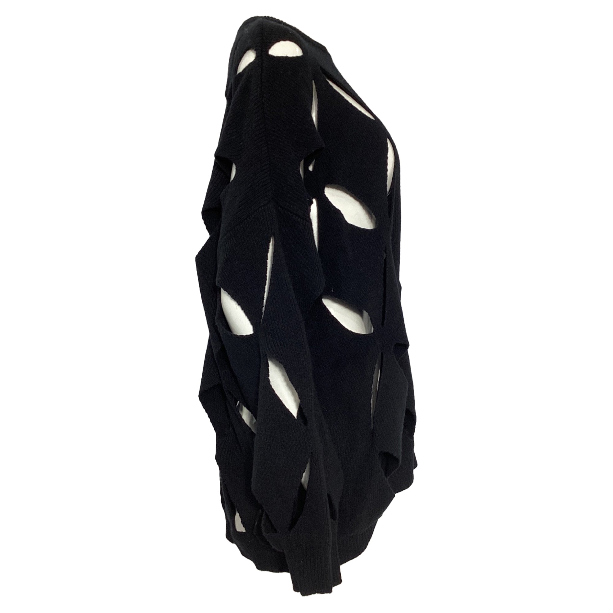 Valentino Cut-Out Sweater in Black Virgin Wool