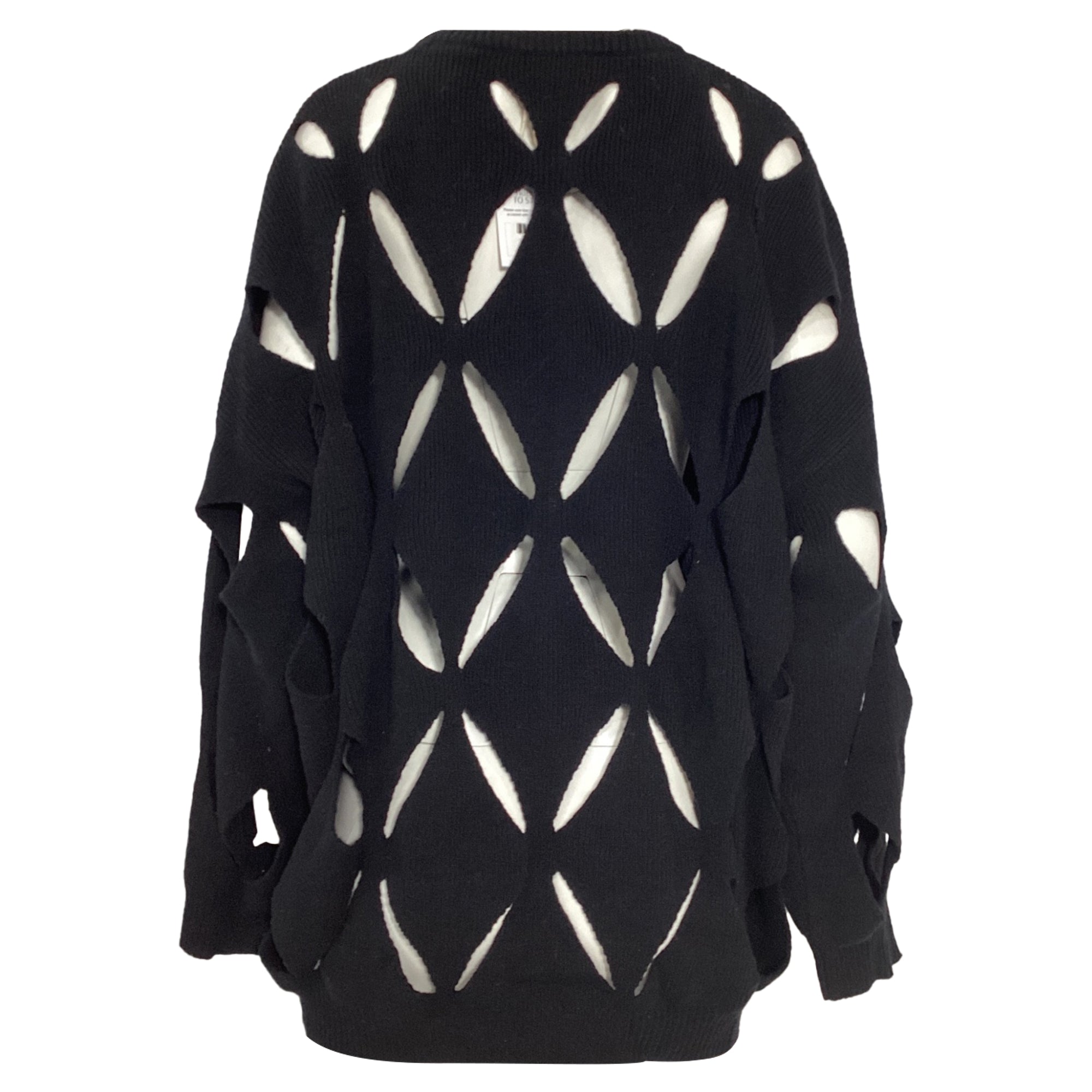 Valentino Cut-Out Sweater in Black Virgin Wool