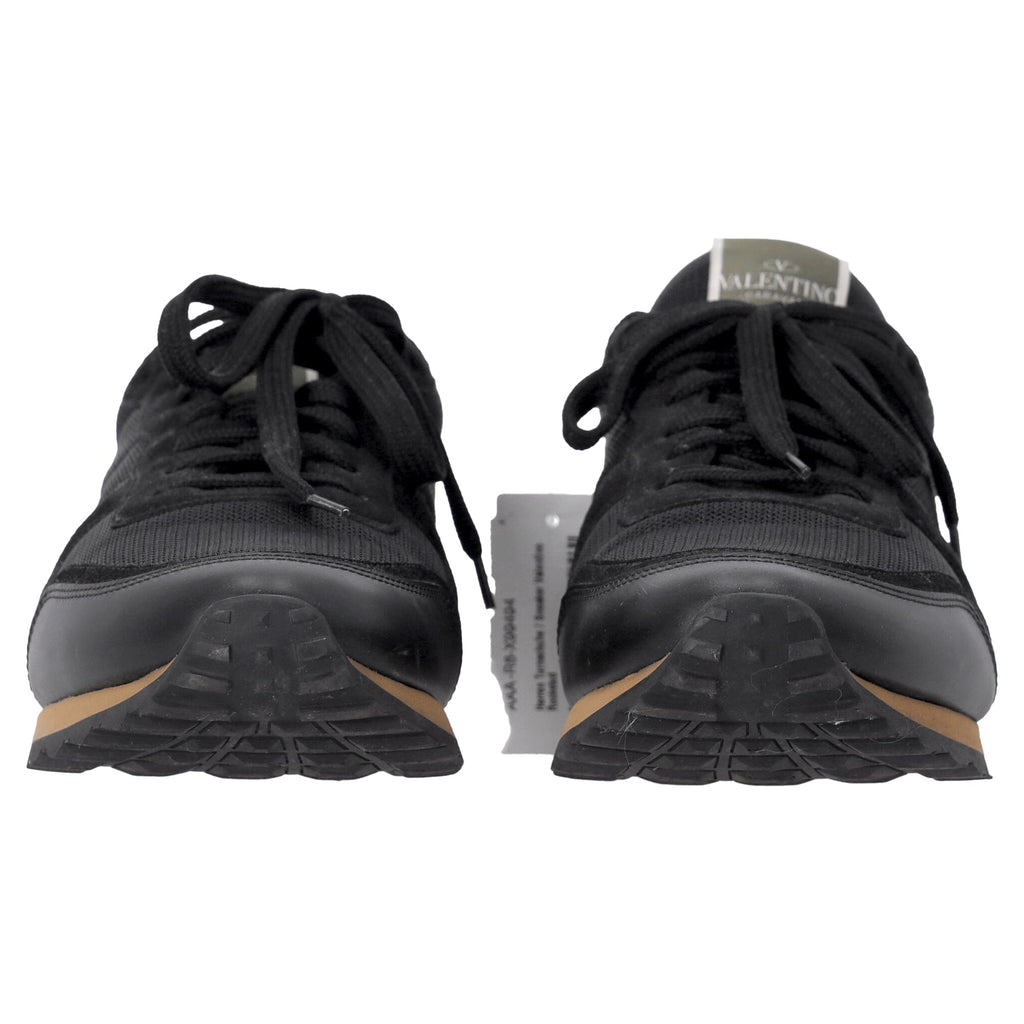 Valentino Garavani Rockrunner Sneakers in Black Mixed Media