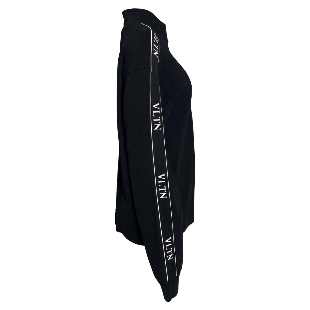 Valentino Garavani Logo-Tape Track Jacket in Black Viscose