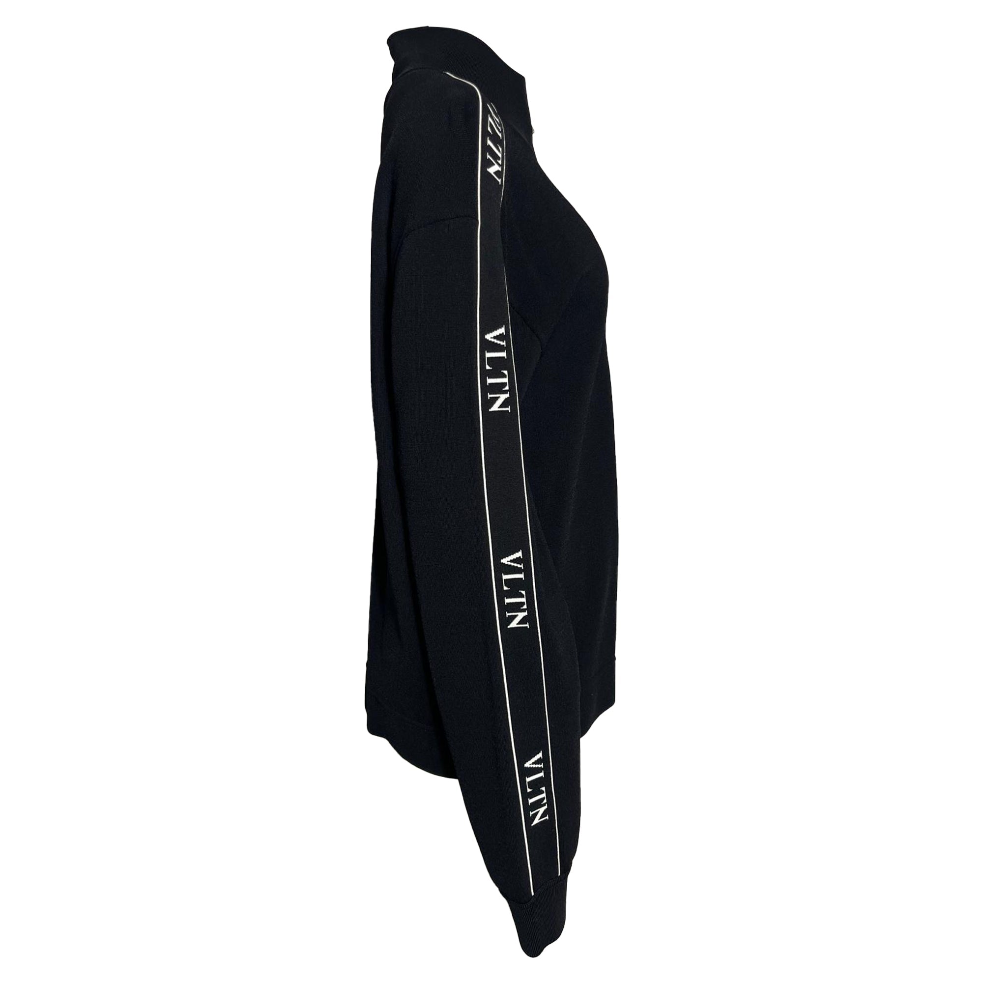Valentino Garavani Logo-Tape Track Jacket in Black Viscose