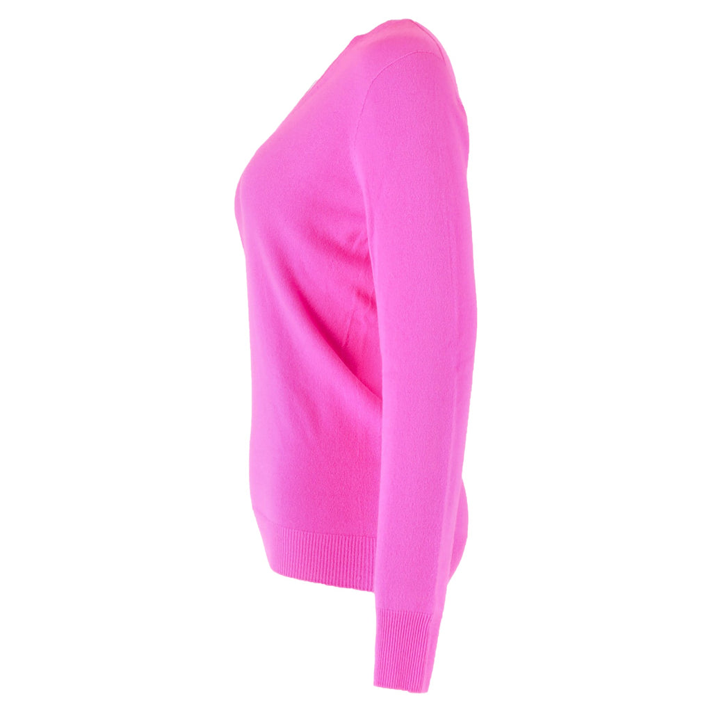 Bottega Veneta Knitted V-Neck Sweater in Pink Wool