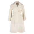 Fendi Double-Breasted Coat in Cream Wool