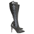 Christian Louboutin Goulue Lace Up Knee Boots in Black Leather