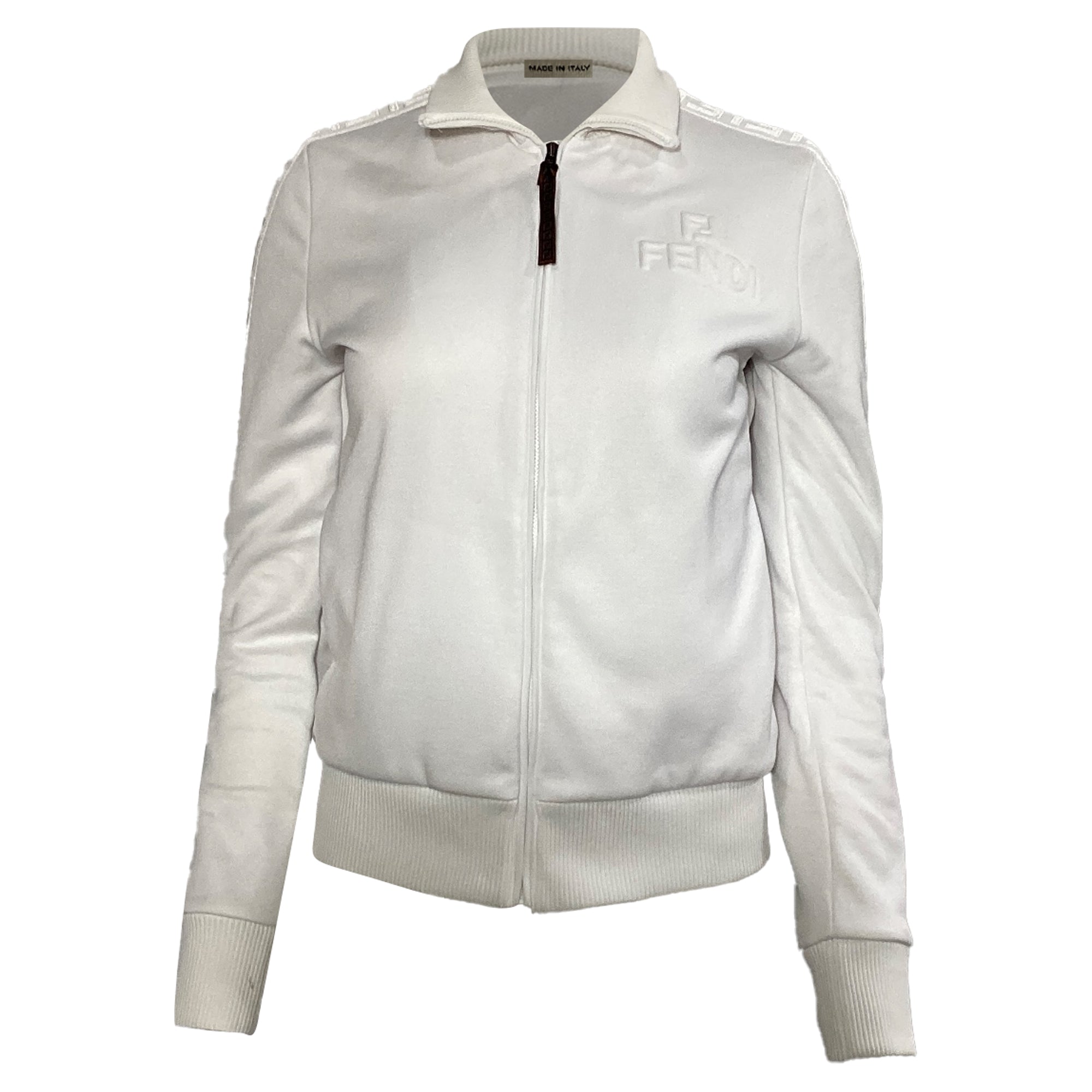 Fendi Track Jacket in White Cotton