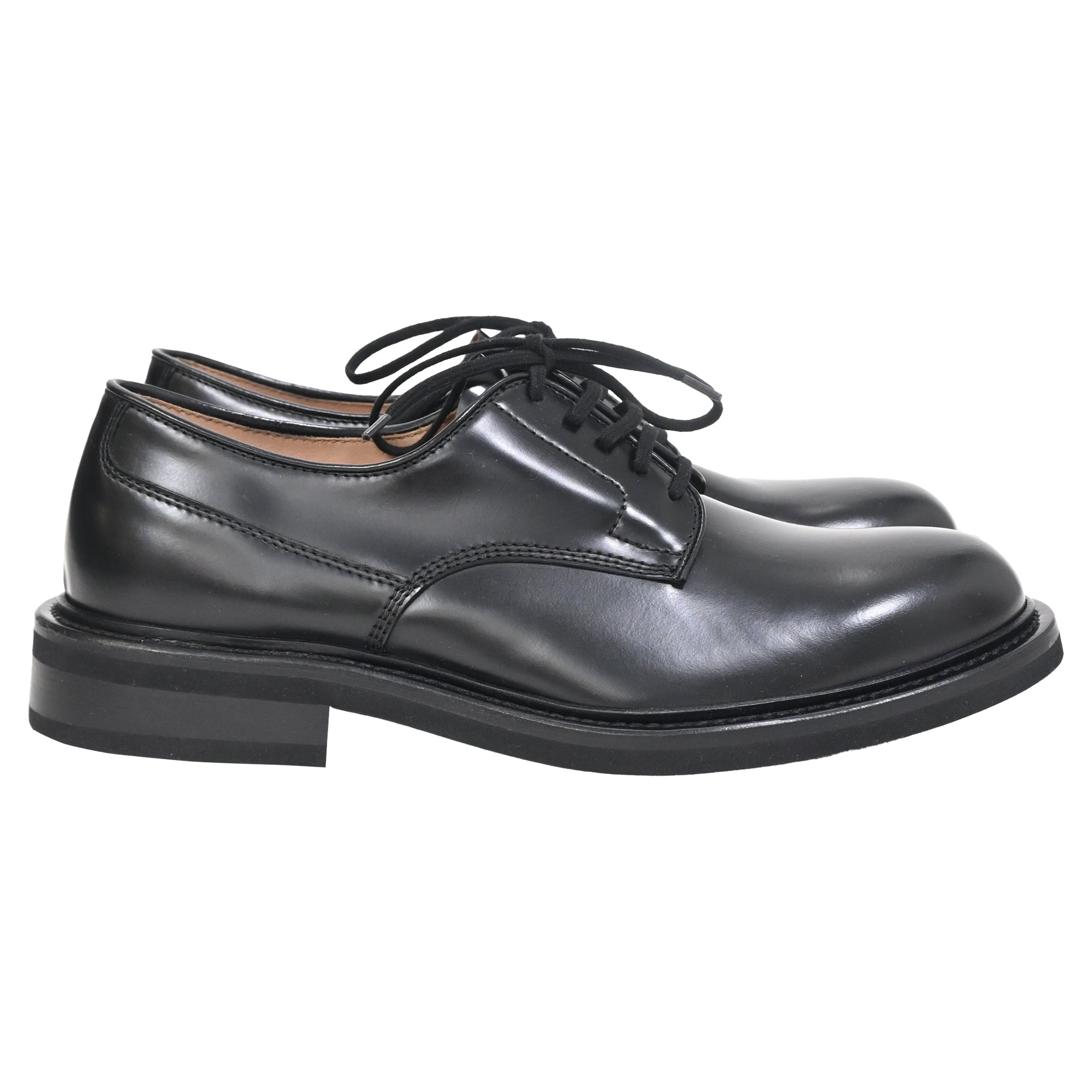 Bottega Veneta The Level Panelled Derby Shoes in Black Leather