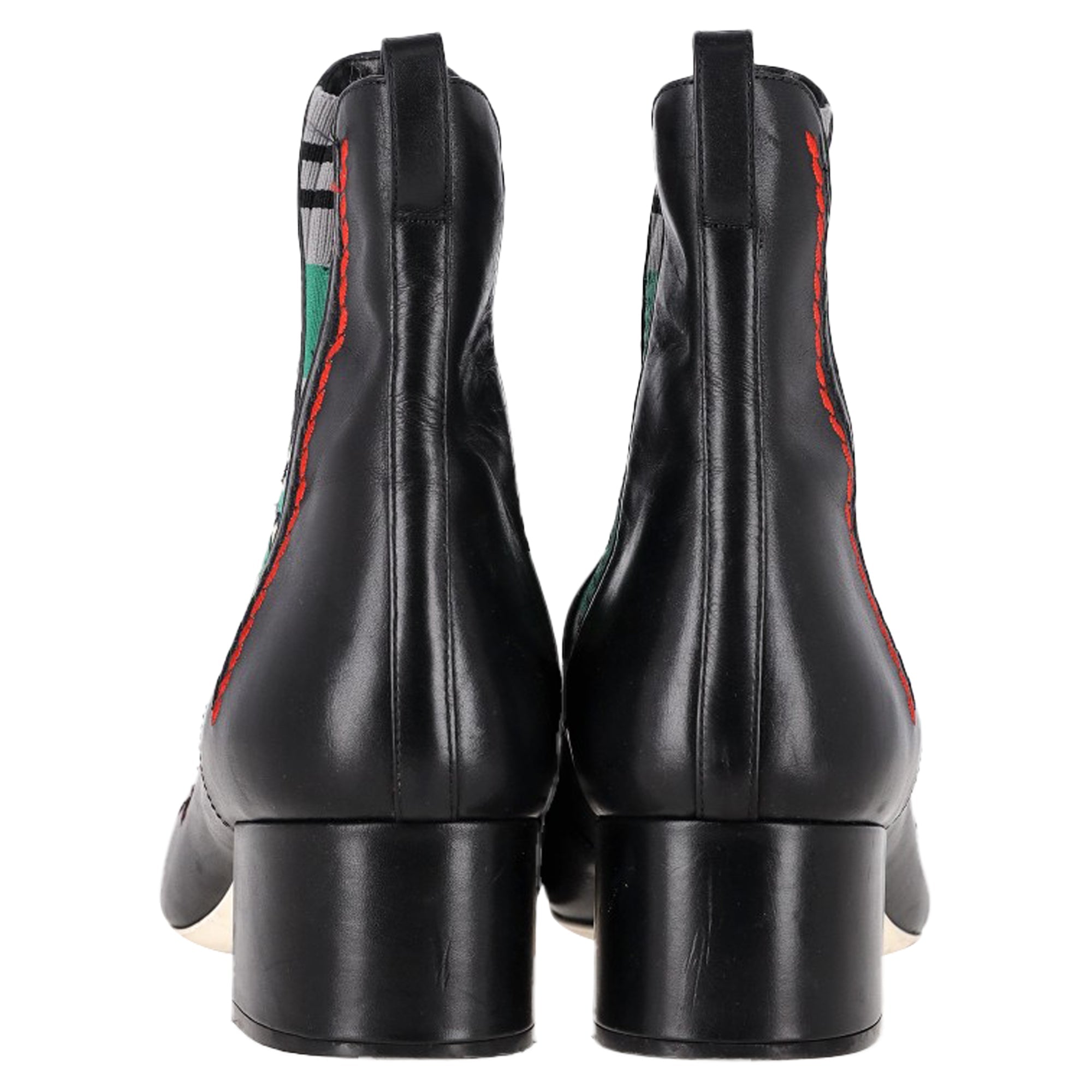 Fendi Floral Ankle Boots in Black Leather