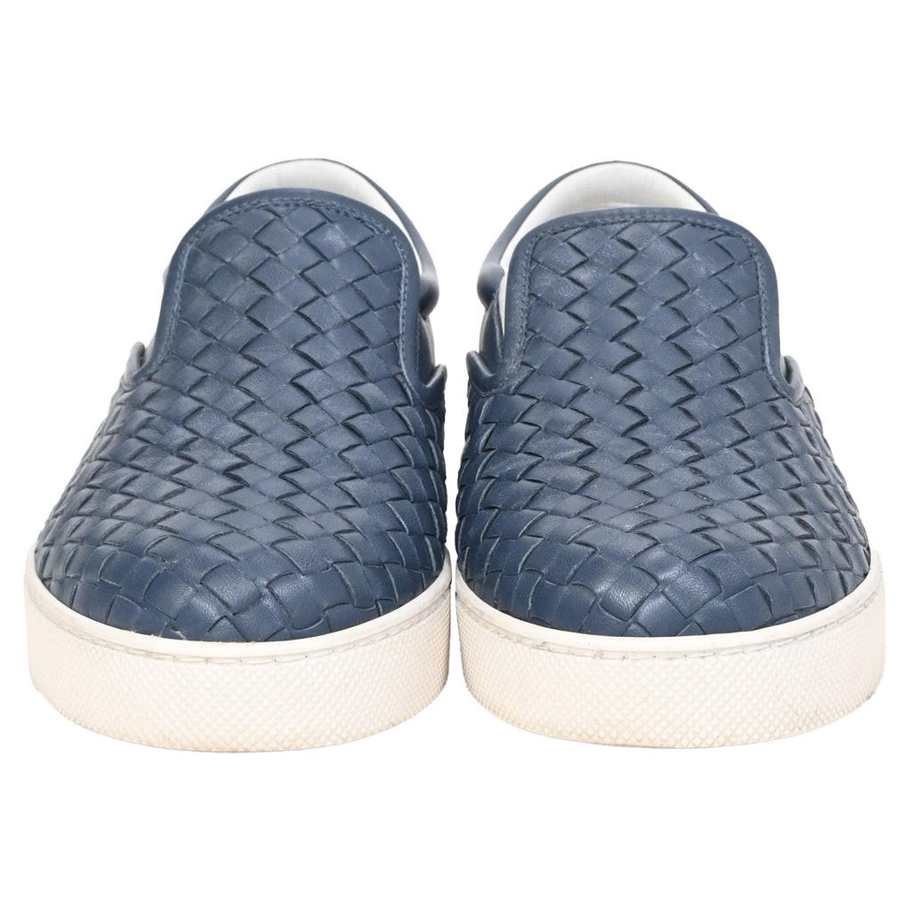 Bottega Veneta Dodger Slip-On Sneakers in Blue Leather