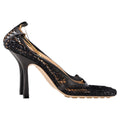 Bottega Veneta Stretch Pumps in Black Mesh and Leather