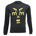 Fendi Logo Print Sweater in Black Wool