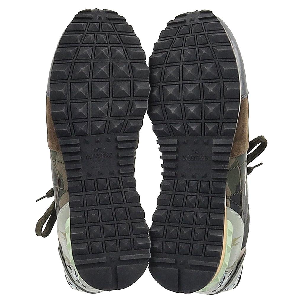 Valentino Rockrunner Camouflage Studded Sneakers in Multicolor Leather